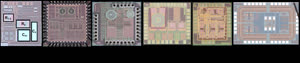 2:binary?id=rA_2B2geswD8459R8mCnE8l10AKJ_2Fit2wWK0qg0GncdBT1NFQ8drFKQg_3D_3D:Photos of the experimental chips (from 0.35μm to 65nm CMOS) developed by the four PhD graduates